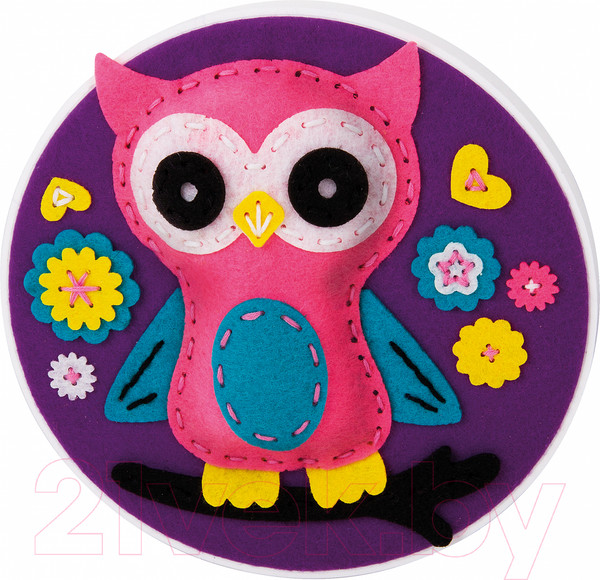 Изображение товара Набор для творчества Десятое королевство Панно из фетра на пяльцах Совенок / 04399