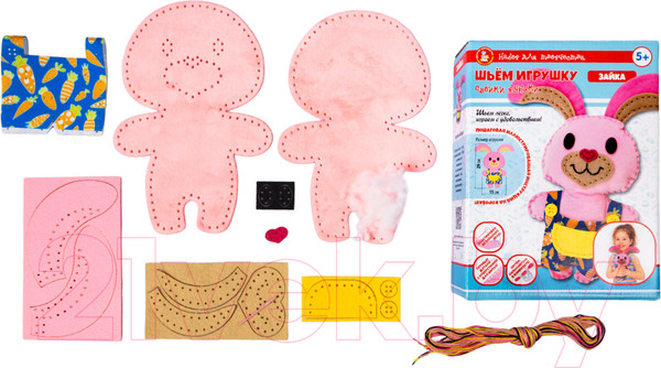 Изображение товара Набор для шитья Десятое королевство Плюшевая игрушка своими руками Зайка / 04376