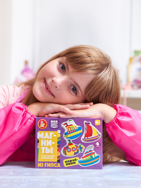 Изображение товара Набор для творчества Десятое королевство Магниты из гипса под роспись Кораблики / 04486