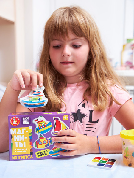 Изображение товара Набор для творчества Десятое королевство Магниты из гипса под роспись Кораблики / 04486