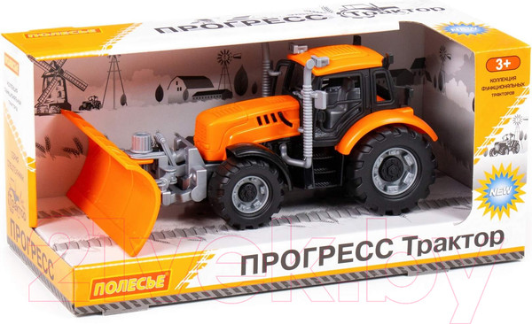 Изображение товара Трактор игрушечный Полесье С лопатой-отвалом / 91765 (оранжевый)