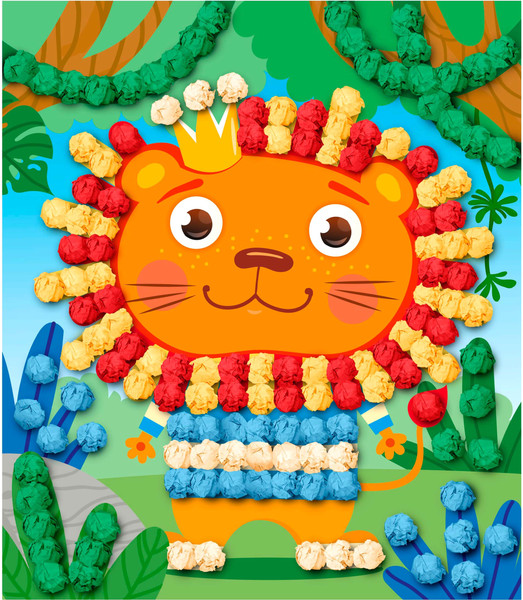 Изображение товара Набор для творчества Десятое королевство Аппликация из тишью Лев / 04633