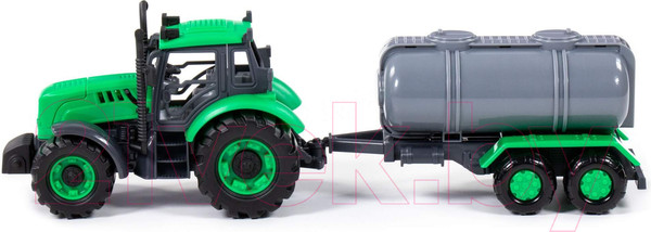 Изображение товара Трактор игрушечный Полесье С прицепом-цистерной инерционный / 94636 (зеленый)