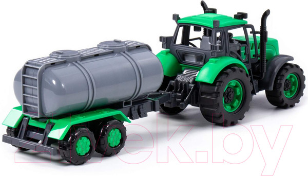 Изображение товара Трактор игрушечный Полесье С прицепом-цистерной инерционный / 94636 (зеленый)