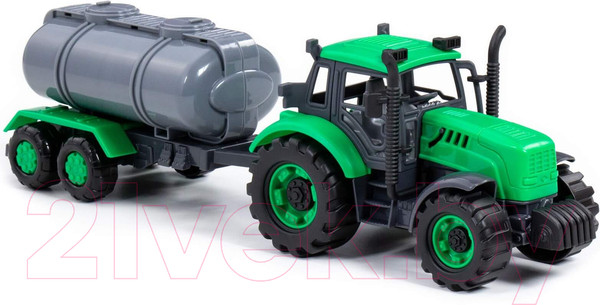 Изображение товара Трактор игрушечный Полесье С прицепом-цистерной инерционный / 94636 (зеленый)