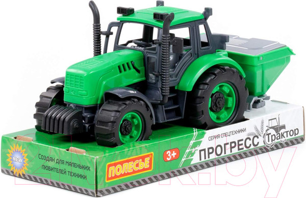 Изображение товара Трактор игрушечный Полесье Сельскохозяйственный инерционный / 94179 (зеленый)