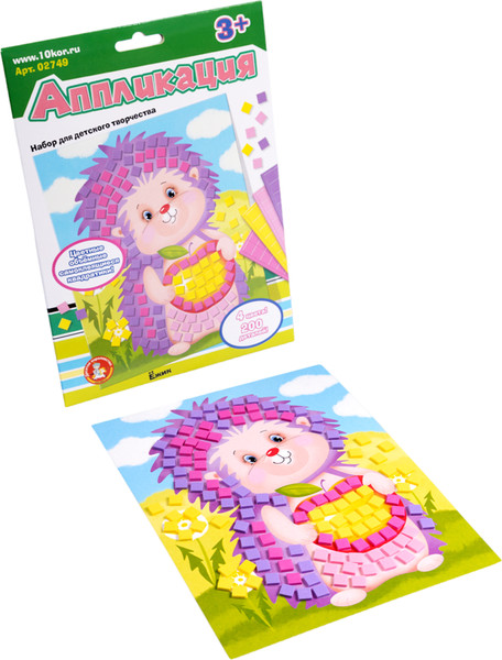 Изображение товара Набор для творчества Десятое королевство Аппликация Ежик / 02749