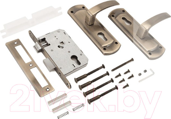 Изображение товара Замок врезной Аллюр ЗВ4-1/58A AB (старая бронза)