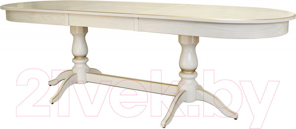 Изображение товара Обеденный стол Мебелик Тарун 5 (слоновая кость/золото)