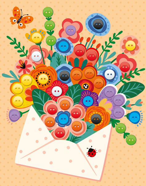 Изображение товара Набор для творчества Десятое королевство Аппликация из пуговиц Поздравление / 04398