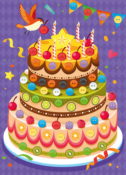 Изображение товара Набор для творчества Десятое королевство Аппликация из пуговиц Праздничный торт / 04395