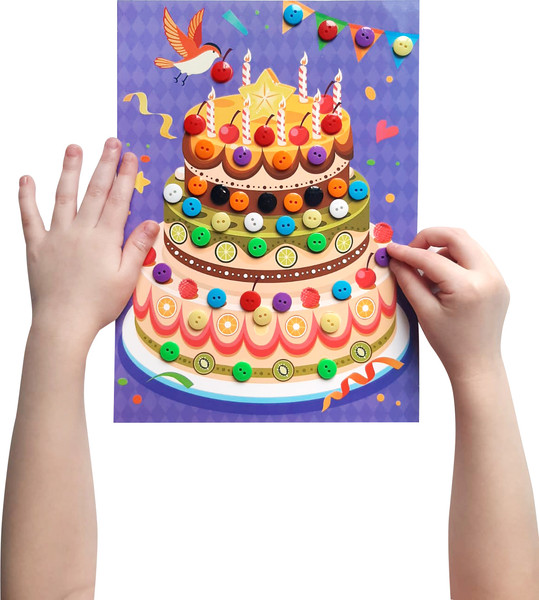 Изображение товара Набор для творчества Десятое королевство Аппликация из пуговиц Праздничный торт / 04395