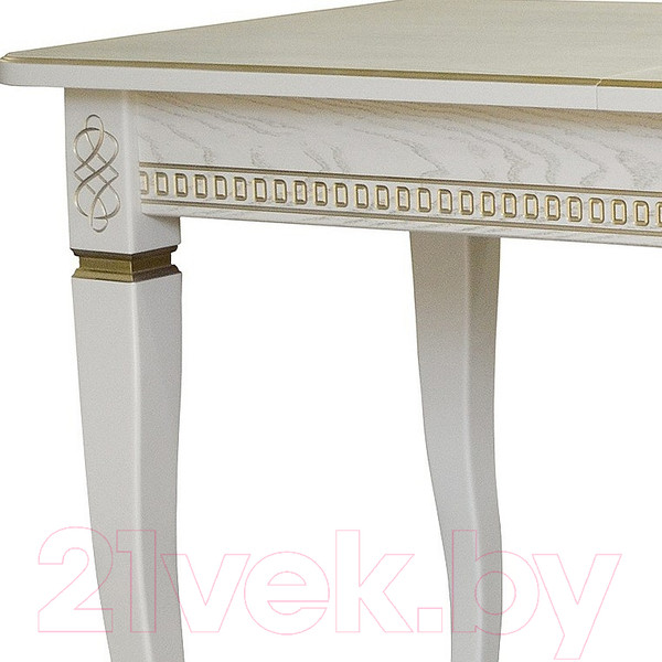 Изображение товара Обеденный стол Мебелик Фидея 3 (слоновая кость/золото)