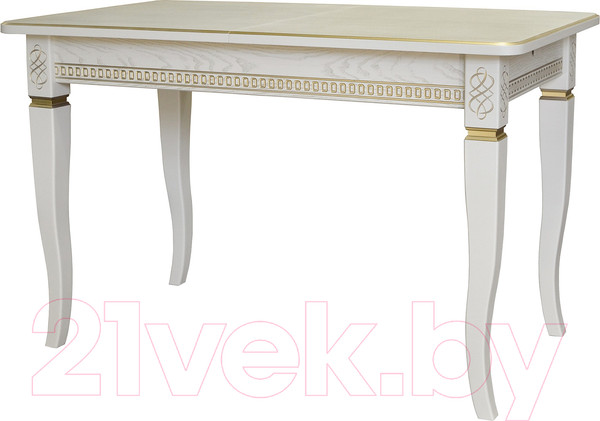 Изображение товара Обеденный стол Мебелик Фидея 3 (слоновая кость/золото)