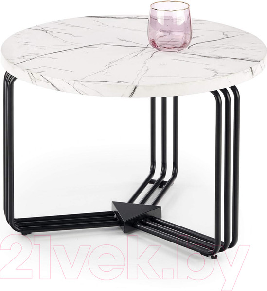 Изображение товара Журнальный столик Halmar Antica M (белый мрамор/черный)