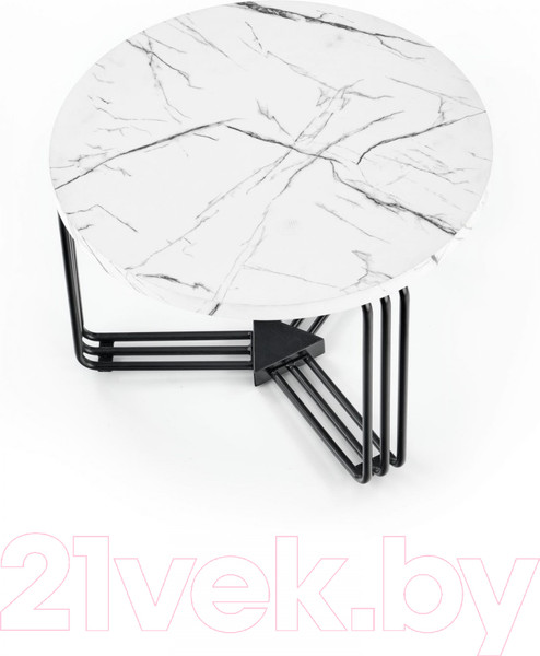 Изображение товара Журнальный столик Halmar Antica M (белый мрамор/черный)