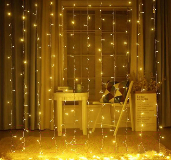 Изображение товара Световой занавес Twinkle Штора 7301 (3x2м, теплый)