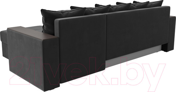 Изображение товара Диван угловой Лига Диванов Дубай лайт правый / 114152 (велюр серый)