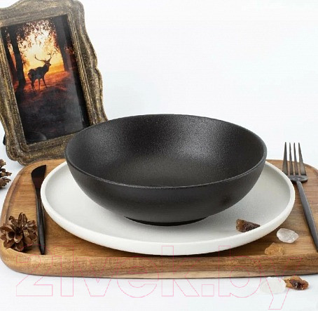 Изображение товара Тарелка столовая глубокая Domenik Rock Black DM8021