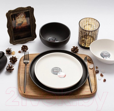 Изображение товара Тарелка столовая глубокая Domenik Rock Black DM8021