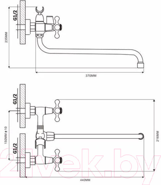 Изображение товара Смеситель Ekko E2612-1