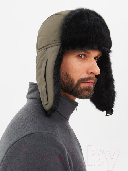 Изображение товара Шапка для охоты и рыбалки Huntsman Евро Норка с маской Taslan (р-р 56-58, хаки)