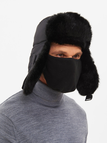 Изображение товара Шапка для охоты и рыбалки Huntsman Евро Норка с маской Taslan (р-р 56-58, черный)