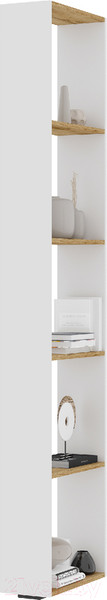 Изображение товара Стеллаж Стендмебель Хелен СТЛ 01 (белый/дуб крафт золотой)