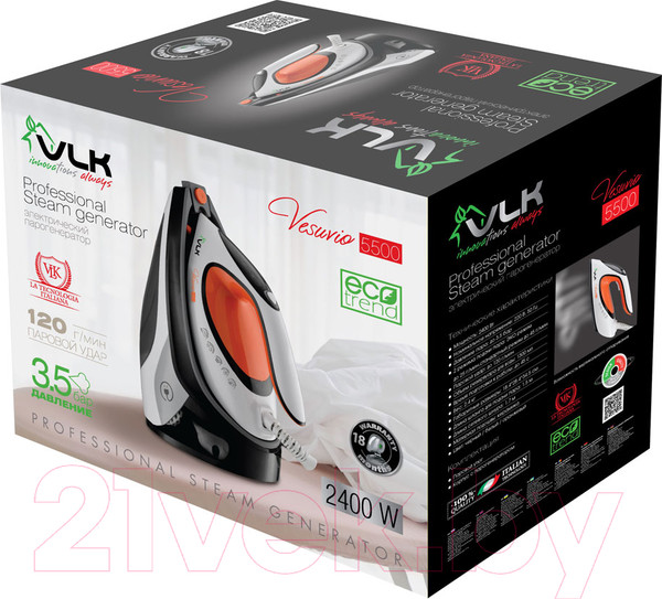Изображение товара Утюг с парогенератором VLK Vesuvio 5500 (белый/черный/оранжевый)