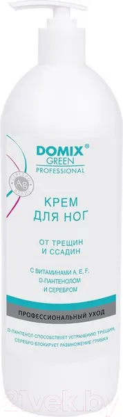 Изображение товара Крем для ног Domix Green От трещин и ссадин с вит. F, E, D-пантенолом и колл. серебром (1л)