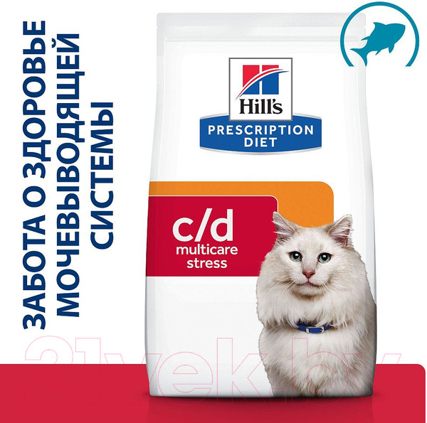 Изображение товара Сухой ветеринарный корм для кошек Hill's Prescription Diet c/d Multicare Urinary Stress Fish (1.5кг)