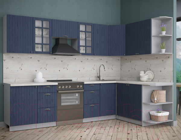 Изображение товара Кухонный гарнитур Интерлиния Берес 1.7x2.9 правая (дуб королевский/бискайская сосна)