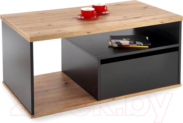 Изображение товара Журнальный столик Halmar Pantera (дуб вотан/черный)