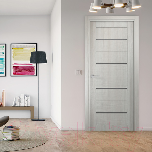 Изображение товара Дверь межкомнатная SMART Орион 60x200 (перламутр/стекло серебристое)