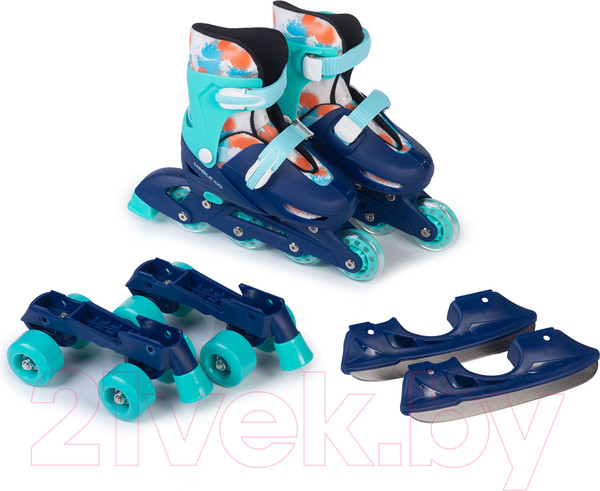 Изображение товара Ролики-коньки Babyhit Twin Seasons (S, бирюзовый/синий)
