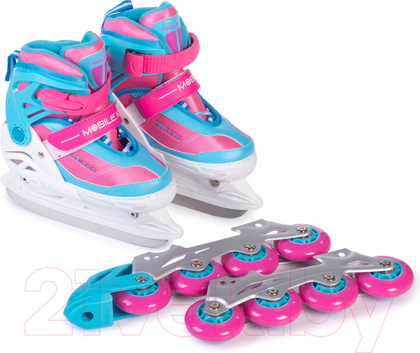 Изображение товара Ролики-коньки Babyhit Uniskate (L, бирюзовый/розовый)