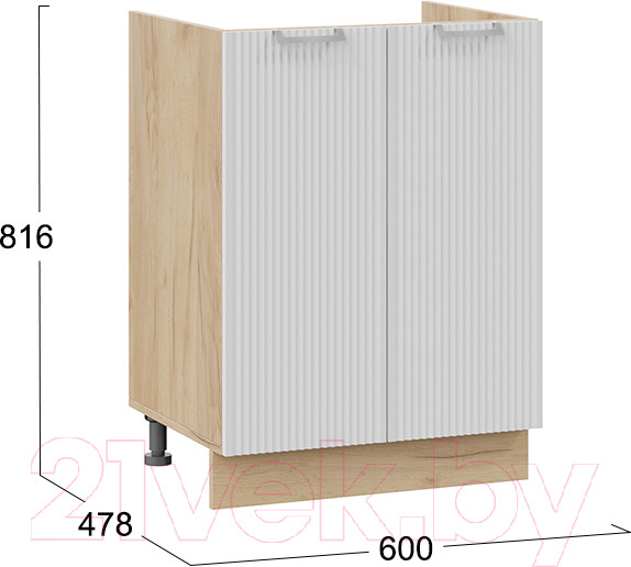 Изображение товара Шкаф под мойку ТриЯ Кимберли 1Н6М (дуб крафт золотой/сноу)