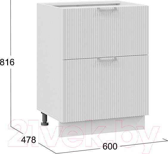 Изображение товара Шкаф-стол кухонный ТриЯ Кимберли 1Н6Я2 (белый/сноу)