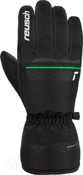 Изображение товара Перчатки лыжные Reusch Snow King / 6201198-7716 (р-р 9.5, Black/Neon Green)