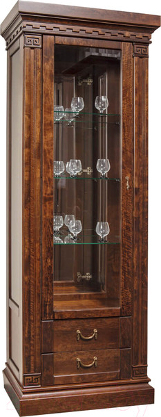 Изображение товара Шкаф с витриной Гомельдрев Ривьера ГМ 5806-01 Береза (беловежский орех)