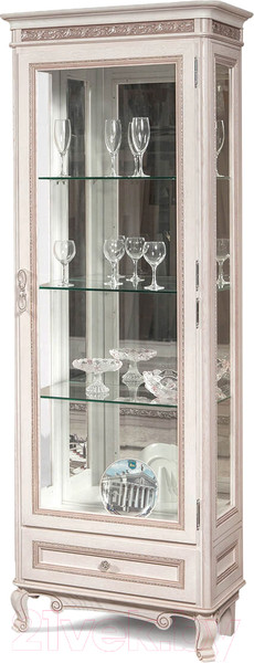 Изображение товара Шкаф с витриной Гомельдрев Фальконе ГМ 5151С Дуб (белый пепел)