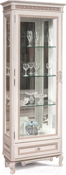 Изображение товара Шкаф с витриной Гомельдрев ГМ 5151С-01 Дуб (белый пепел)