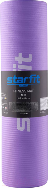 Изображение товара Коврик для йоги и фитнеса Starfit FM-301 NBR (183x61x1.0см, фиолетовый пастель)