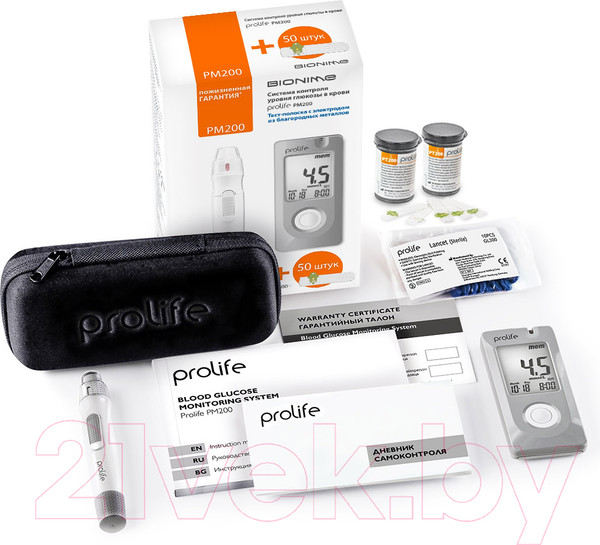 Изображение товара Глюкометр Bionime Prolife PM200 + 50 тест-полосок