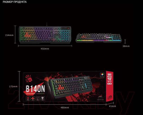Изображение товара Клавиатура A4Tech Bloody B140N