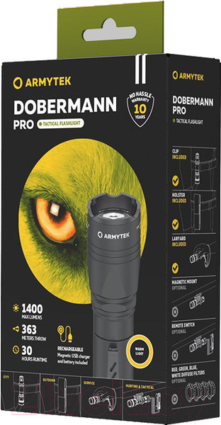 Изображение товара Фонарь Armytek Dobermann Pro Magnet USB Warm / F07501WO