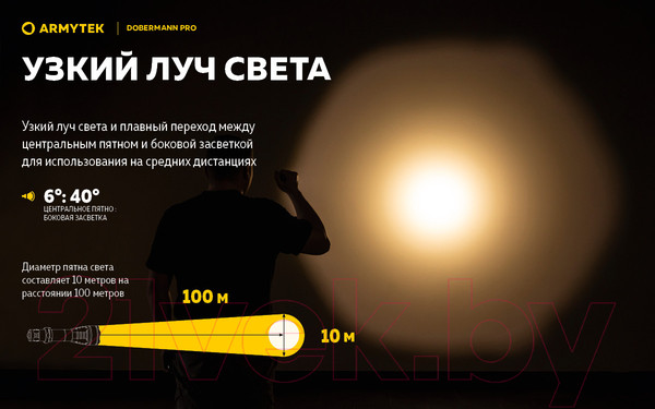 Изображение товара Фонарь Armytek Dobermann Pro Magnet USB Warm / F07501WO