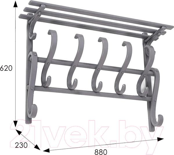 Изображение товара Вешалка для одежды Мебелик В 7Н (серый)