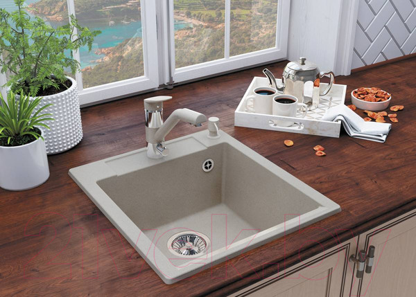 Изображение товара Мойка кухонная Polygran Argo-460 (белый хлопок)