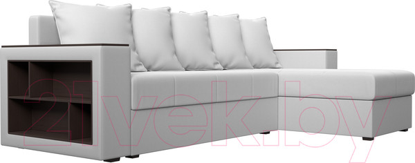 Изображение товара Диван угловой Лига Диванов Дубай лайт универсальный / 114199 (экокожа белый)